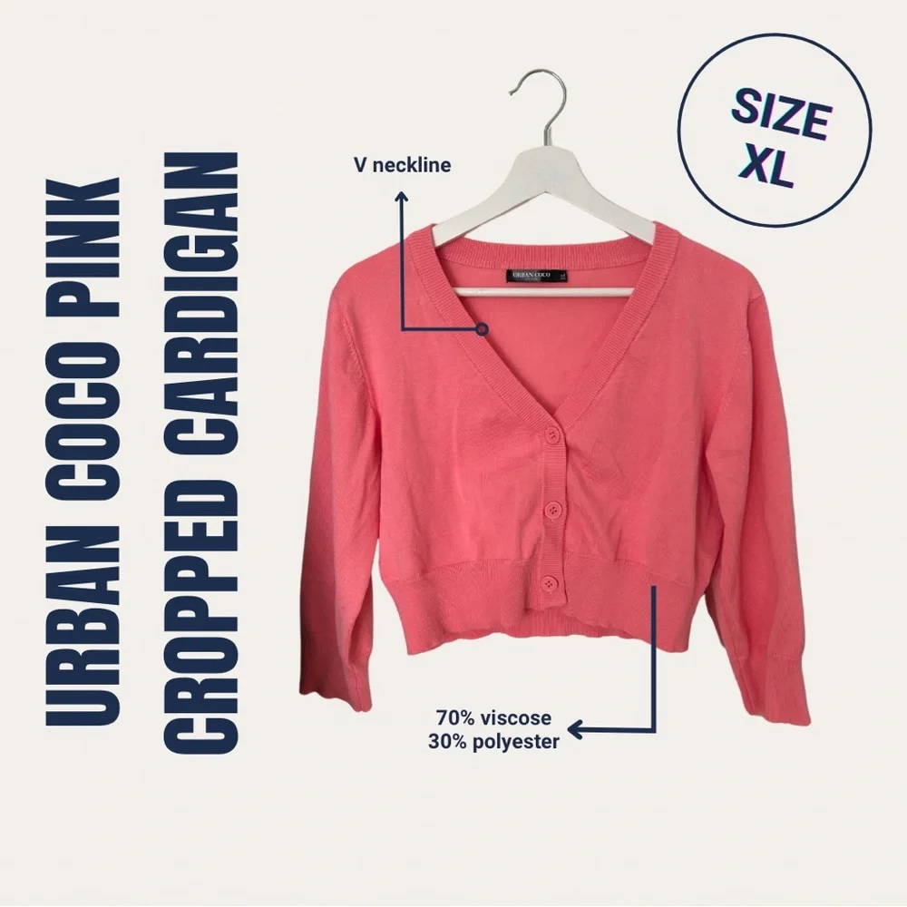 Pink Cropped Cardigan - Picture 1 of 1